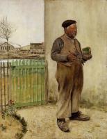 Jean Francois Raffaelli - Man Having Just Painted His Fence